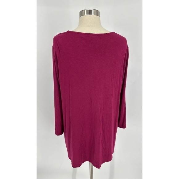 Chicos Lace Trim Long Sleeve Tunic Top - Picture 3 of 11
